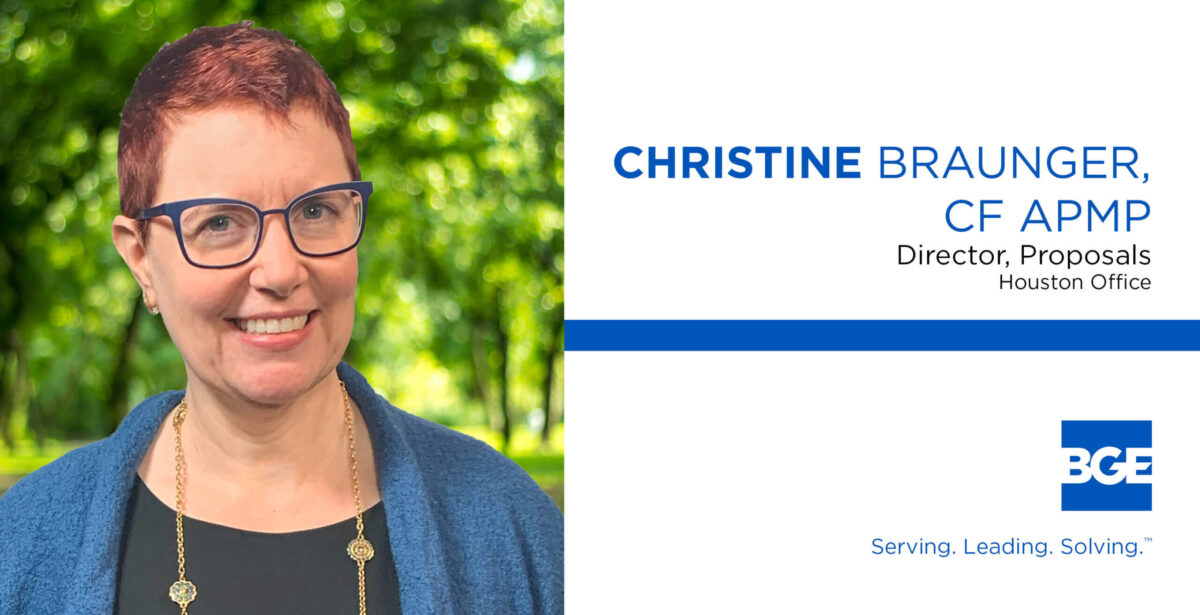 Introduction graphic to welcome Christine Braunger to BGE, Inc.