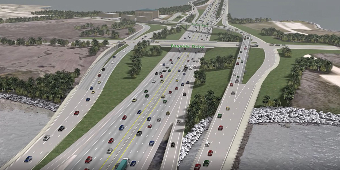 A 3D model showing the improved IH 30 in Rockwall County