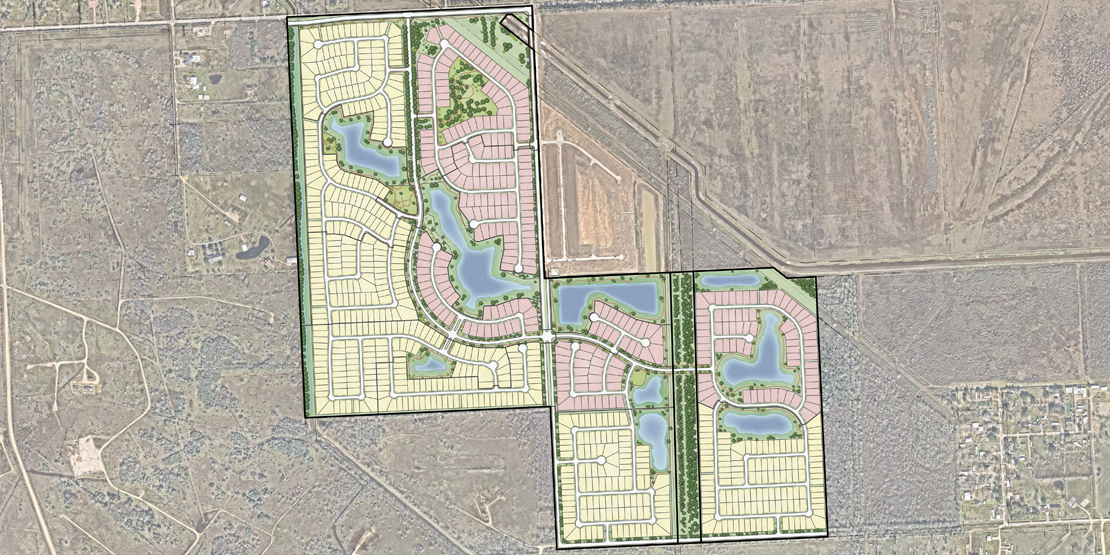 A topographic map and layout of Massey Oaks designed by BGE, Inc.