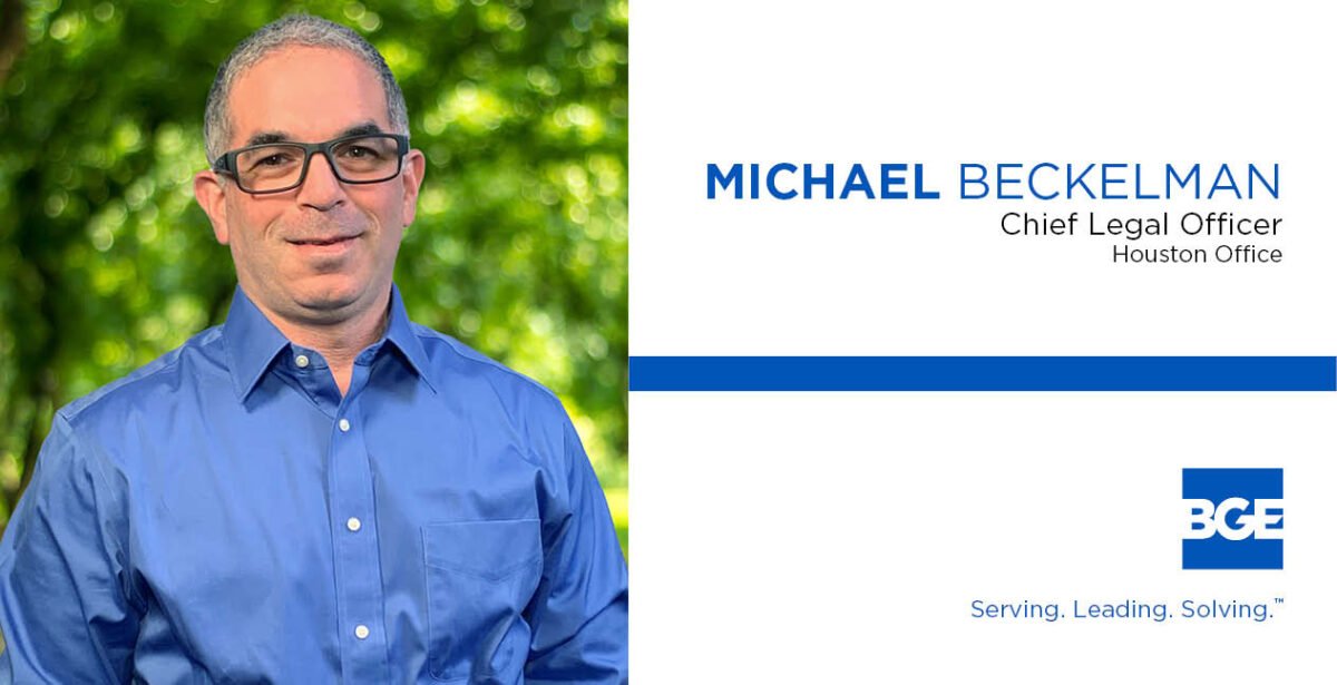 BGE Welcomes Michael Beckelman as Chief Legal Officer