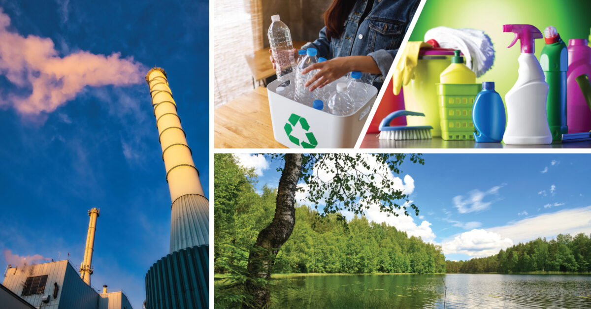 Pollution prevention collage graphic for 2021 P2 Week