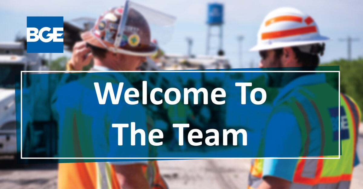 Welcome graphic for new hires who joined BGE, Inc. in September 2021.